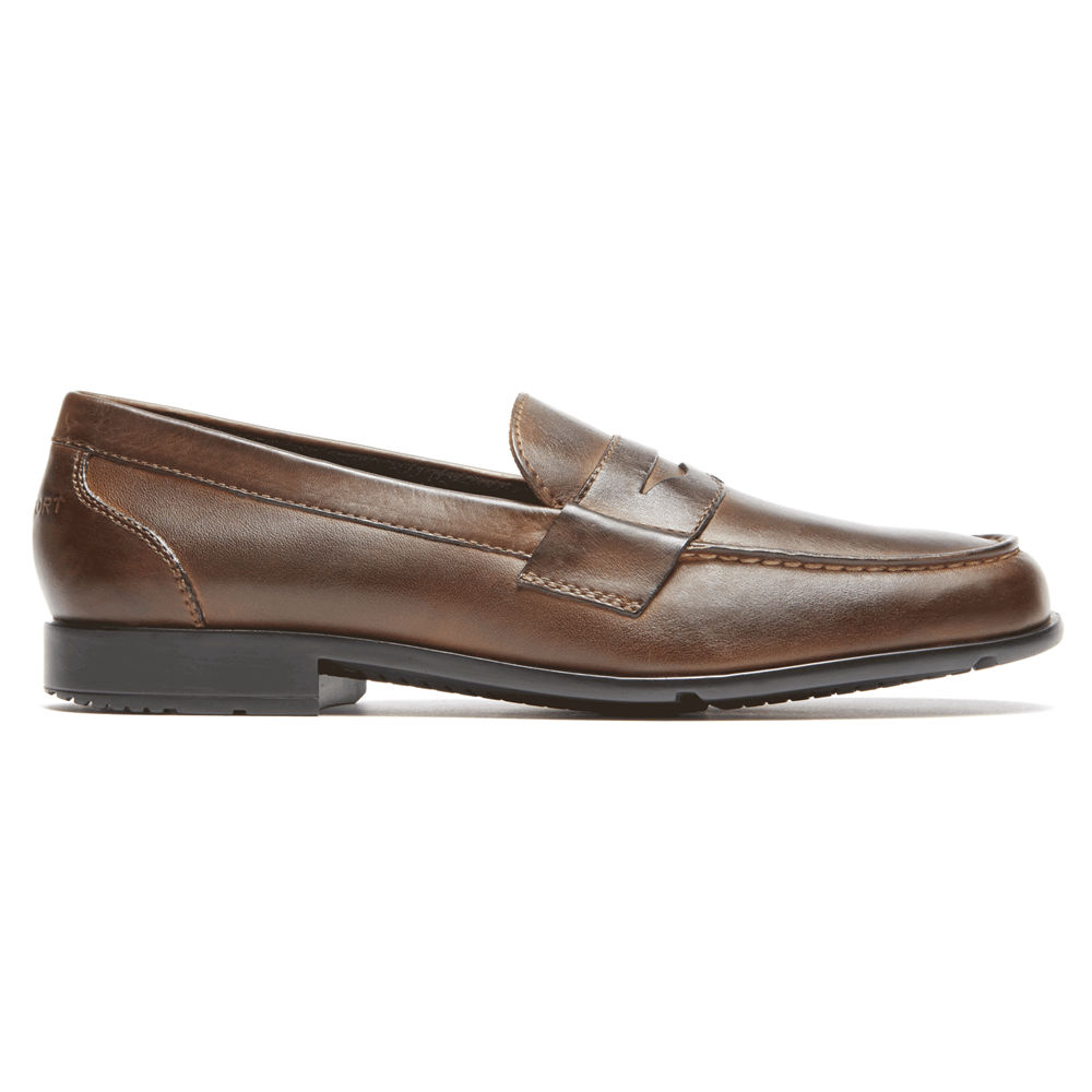 Rockport Loafers For Mens Dark Brown - Classic Penny - OA3287146